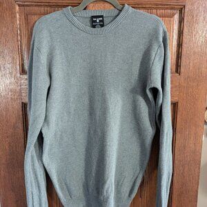 True Classic Mens Waffle Pattern Pique Grey Crew Neck Sweater - Medium - EUC